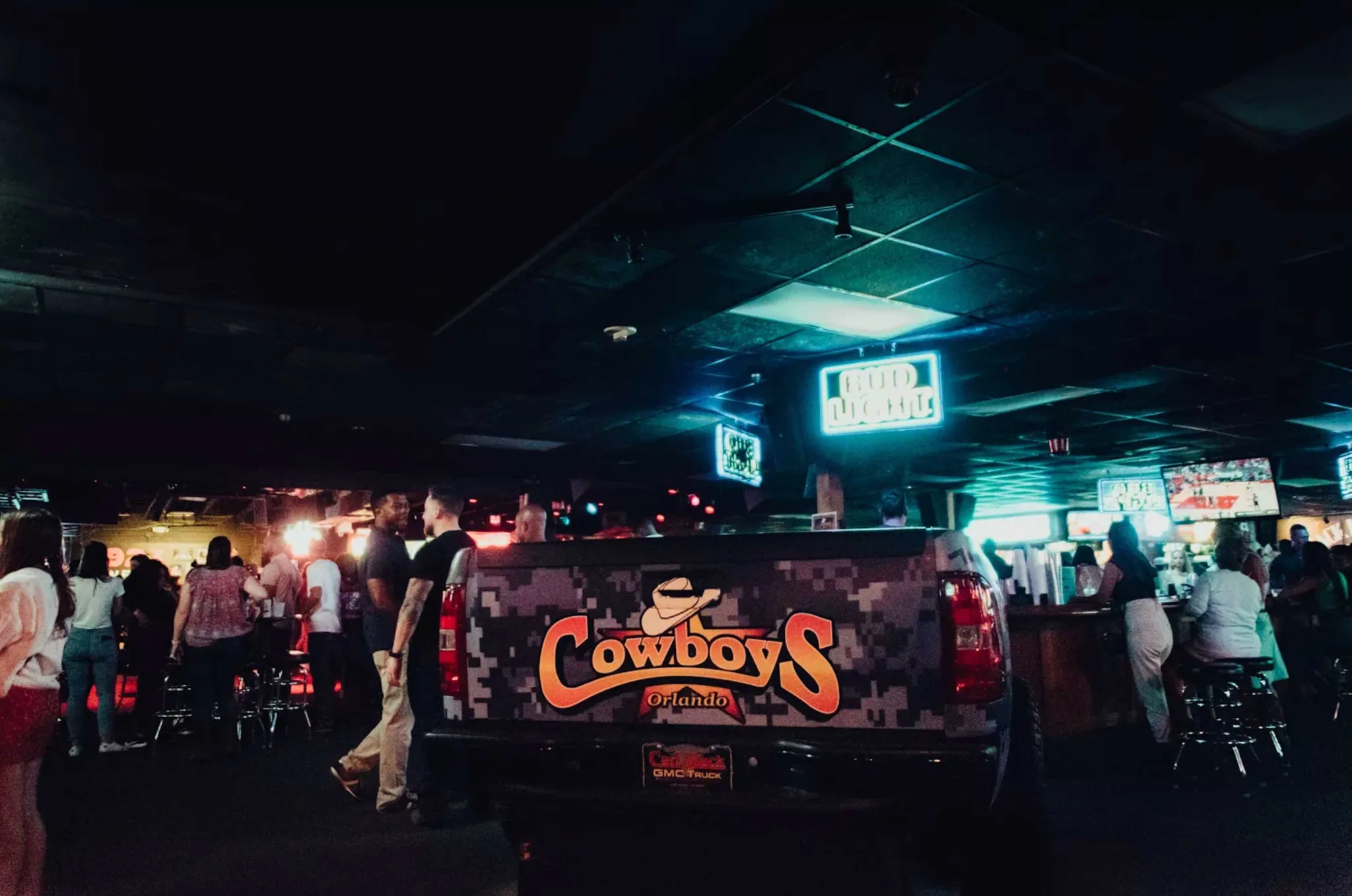 Cowyboys-Orlando-Florida-Image Cowboys sign with neon bar lights