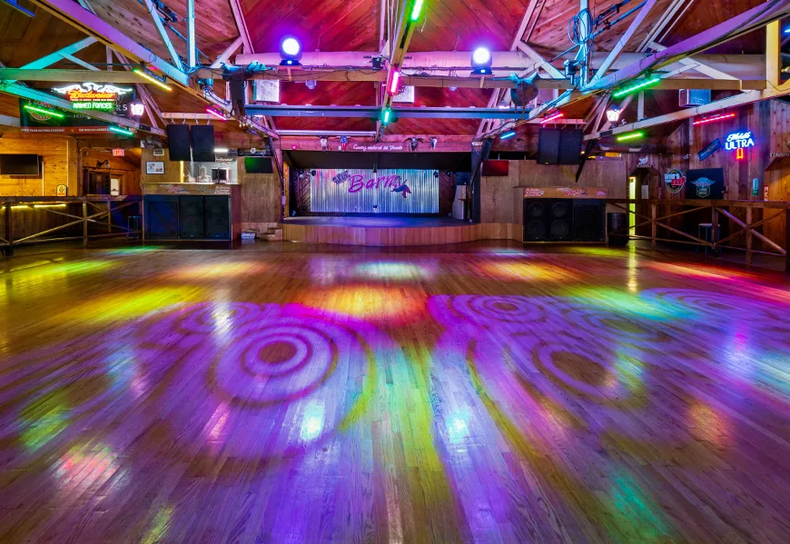 Dance floor with party lights