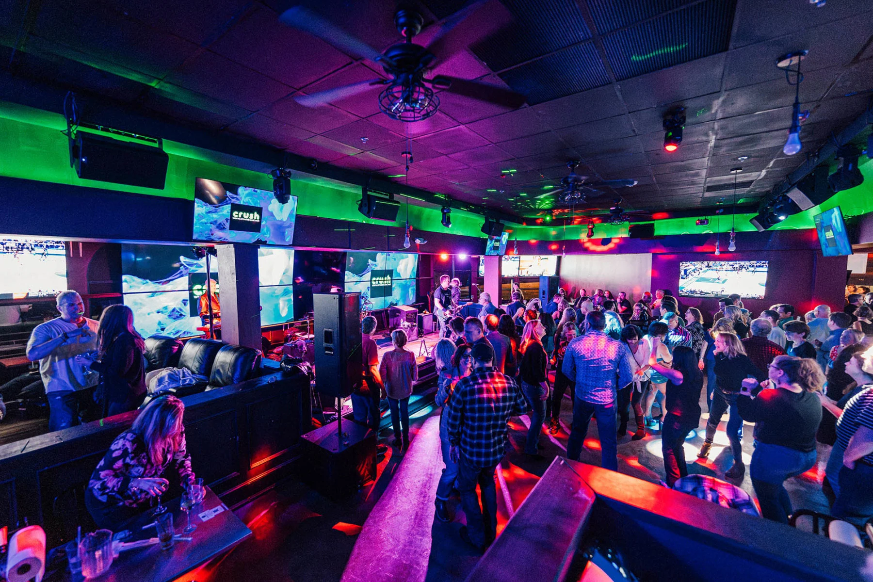 Dance floor at night