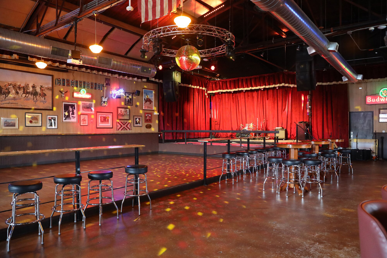 Nostalgic empty dance floor at broken bow